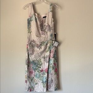 Adrianna Papell Multicolor Floral Midi Dress